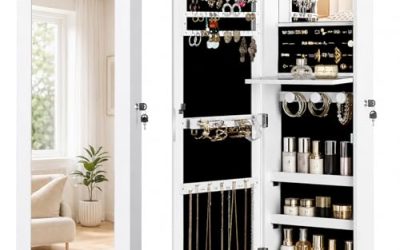 Storage Mirror for Bedroom Jewelry and Accessory Organization