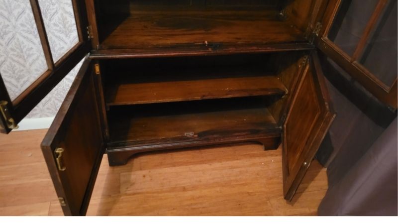 antique bookcase with glass doors for sale