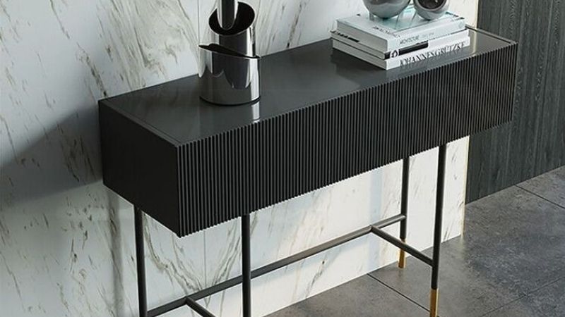 black console table