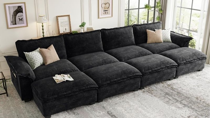 black sectional couch