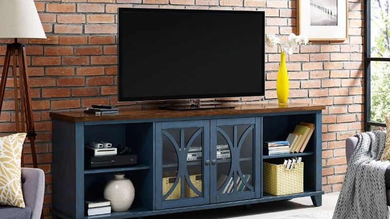 blue tv stand