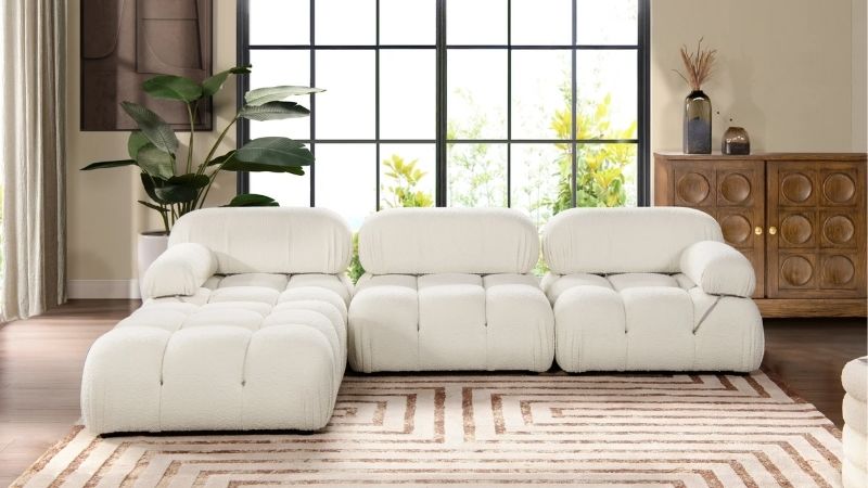 boucle sectional couch
