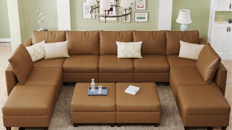 brown sectional couch