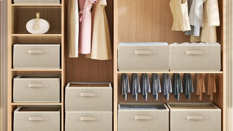 clothes storage boxes for wardrobes