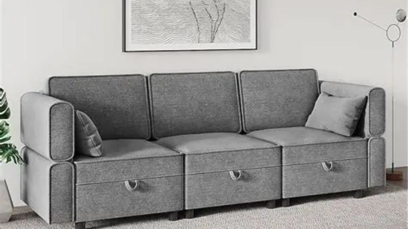 dark grey sectional couch