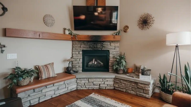 diy corner fireplace tv stand