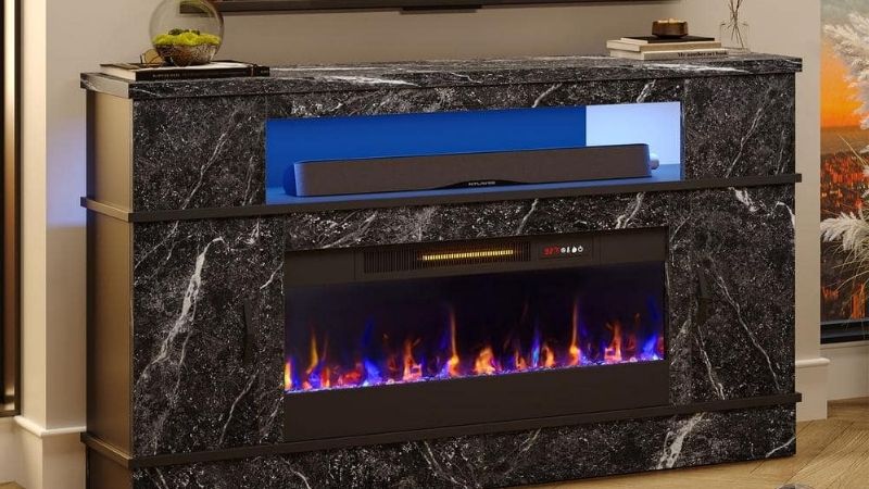 electric fireplace tv stand sizes