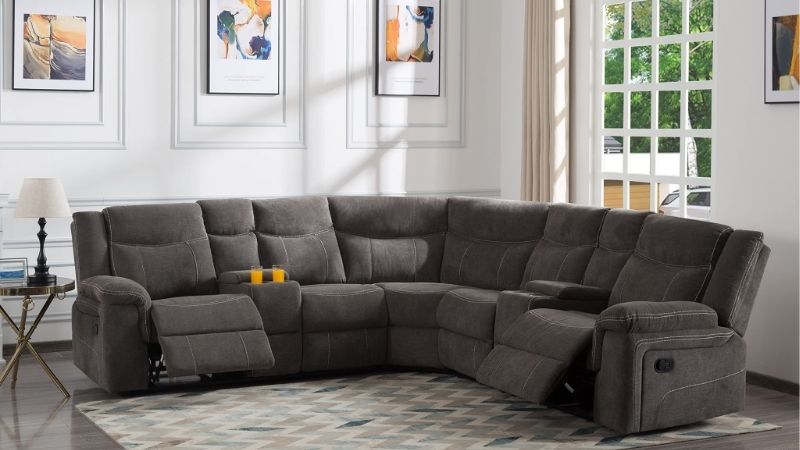 fabric reclining sectional