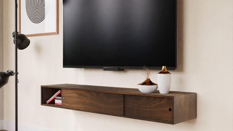 floating tv stand height from floor
