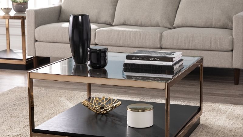glass top coffee table