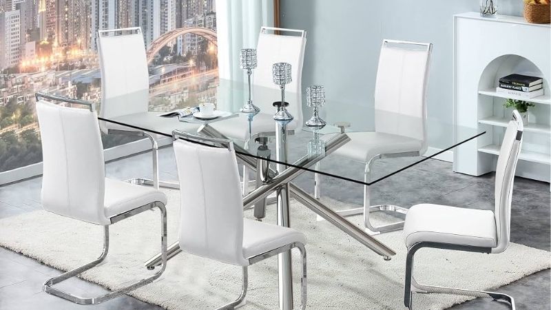 glass top dining table
