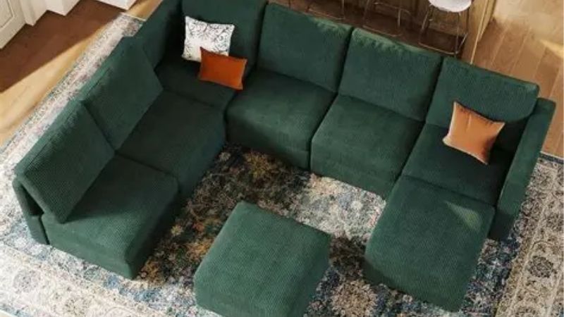 green modular sectional