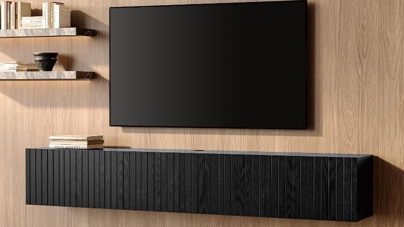 how far can tv be from floating tv console