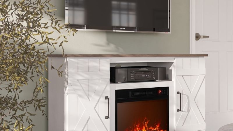 how to update fireplace tv stand to look rustic