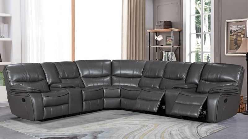 leather reclining sectional