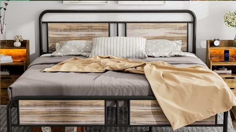 metal frame king size bed frame