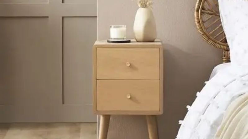 narrow bedside table