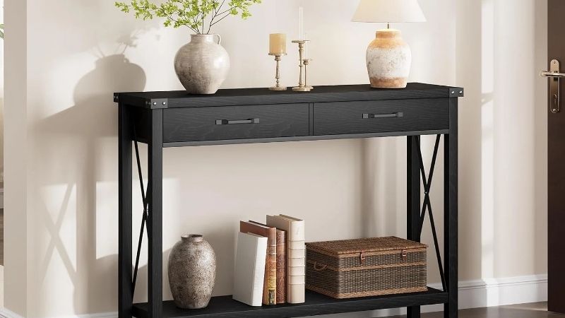 narrow console table