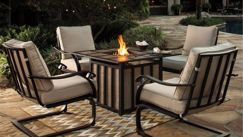 outdoor furniture set with fire pit