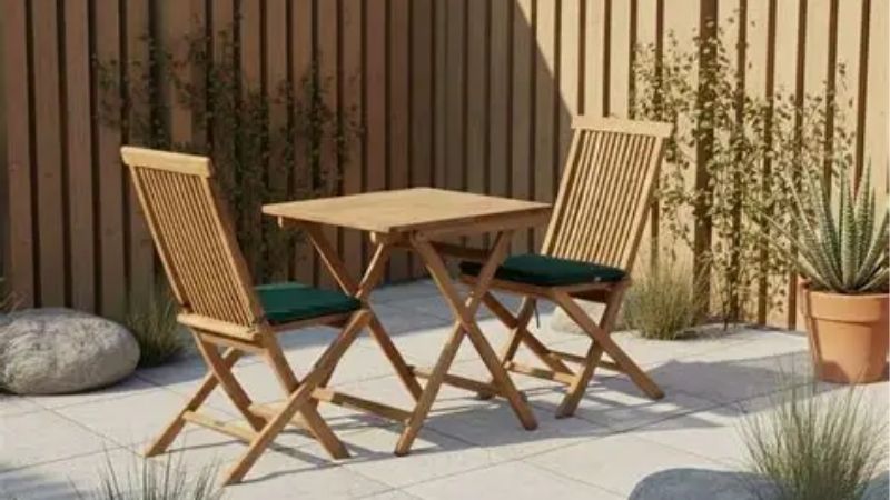 outdoor table and two chairs