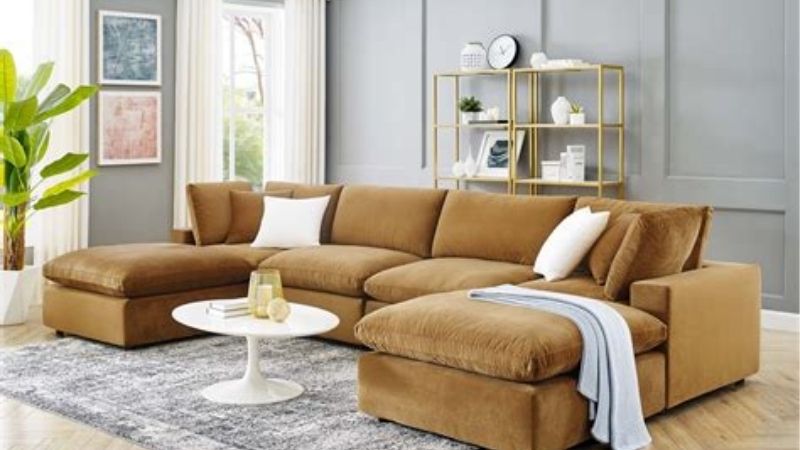 overstuffed sofa