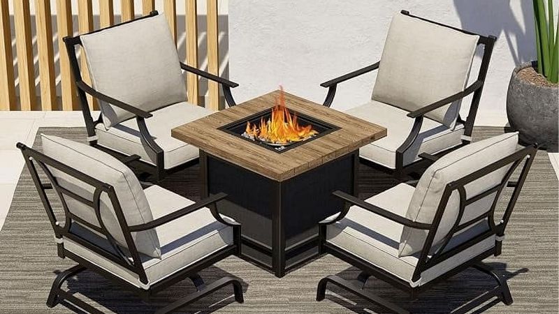 patio furniture sets with fire pit