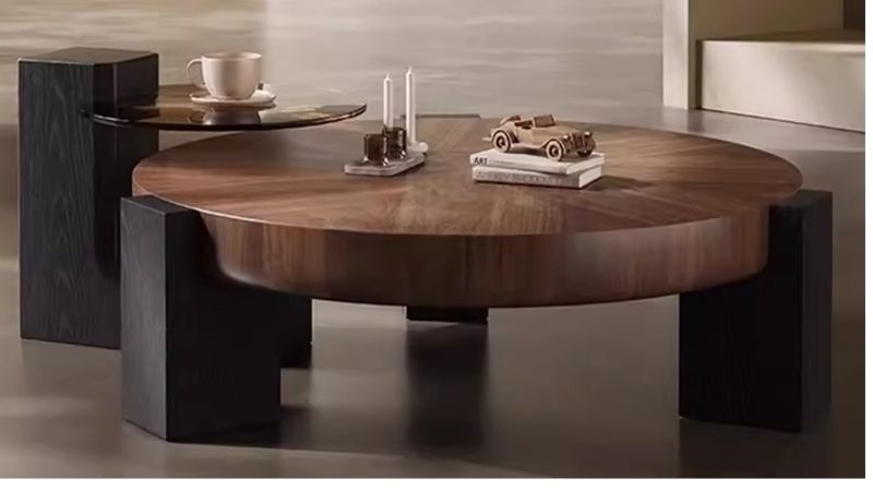 round wood coffee table