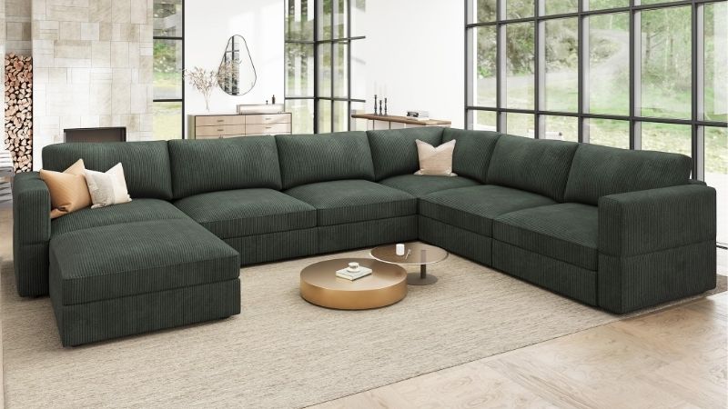 sectional with storage chaise