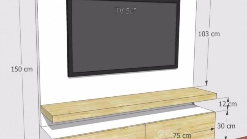 standard size of tv console