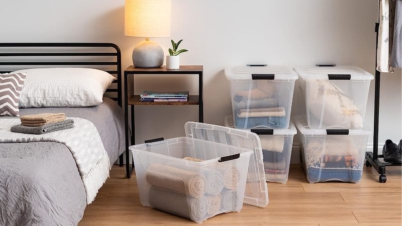 storage boxes for clothes plastic