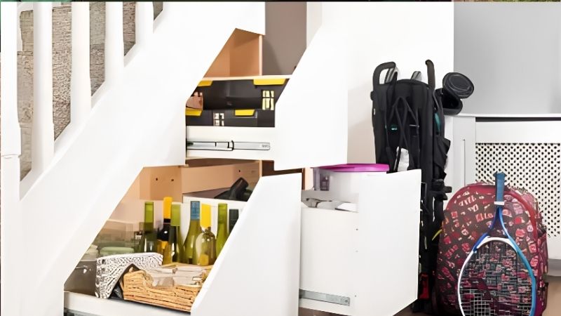 storage ideas for under stairs