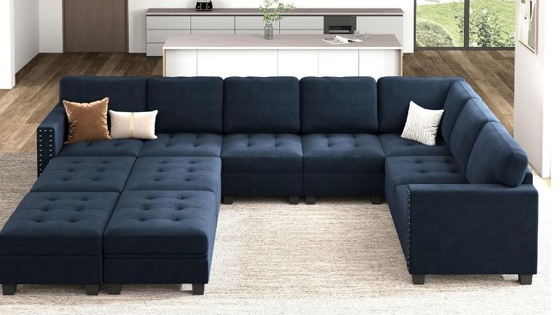 u shaped sectional with storage