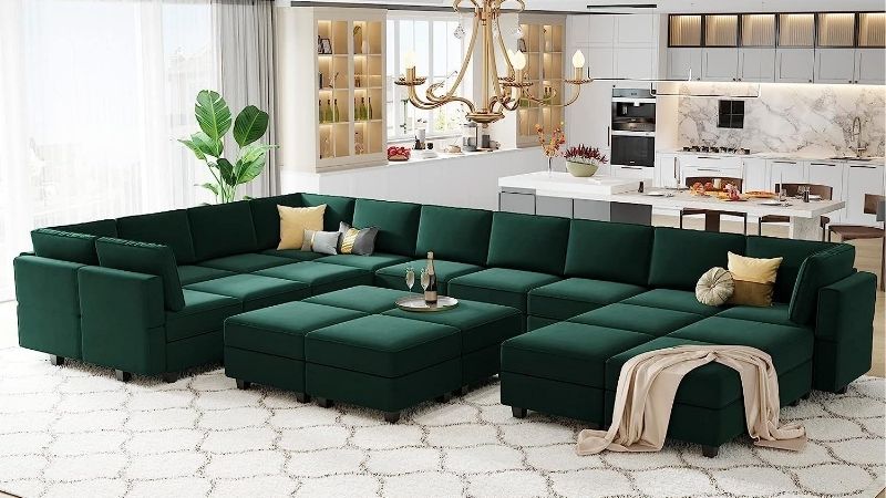 velvet sectional couch