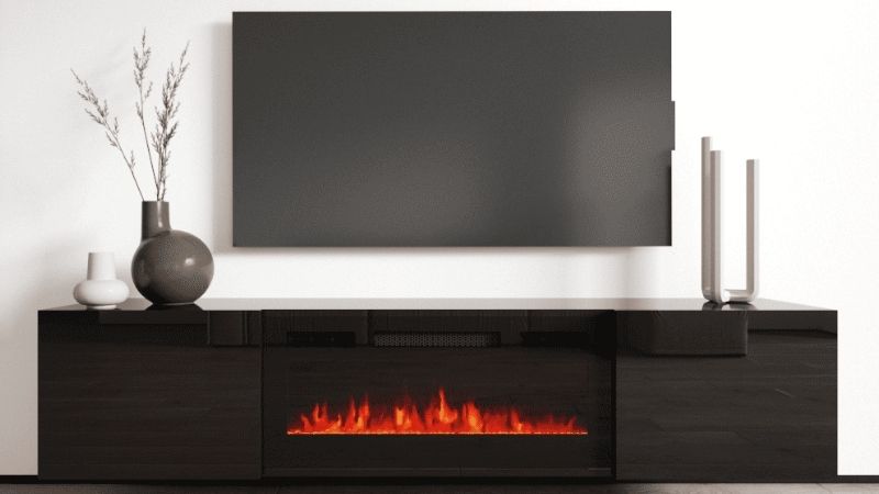 wall mounted electric fireplace tv stand