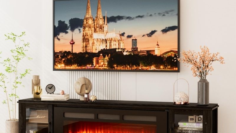 where to place tv stand and electric fireplace