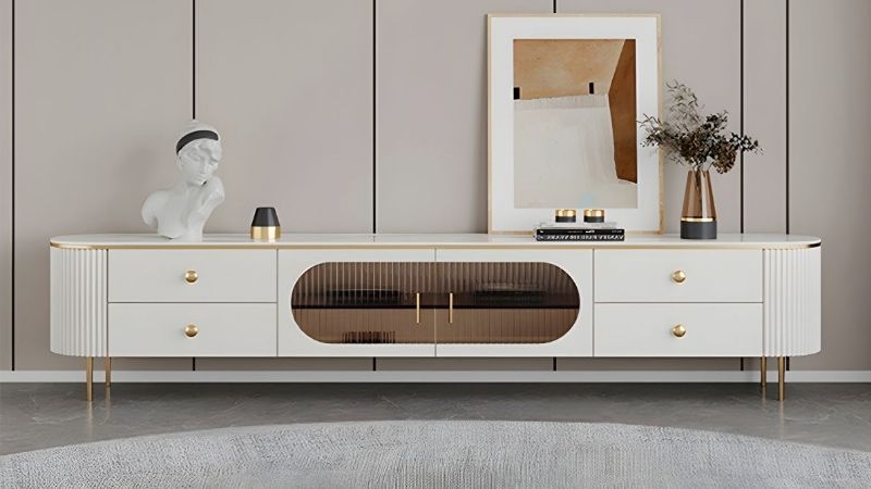 white modern tv stand