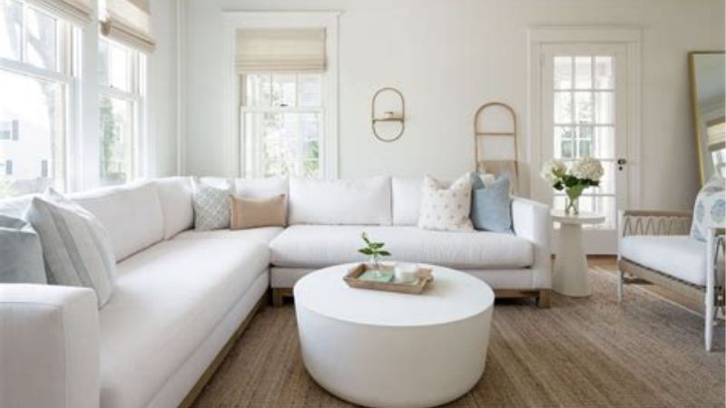 white sectional couch