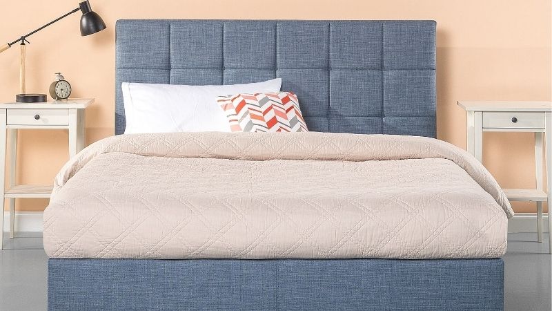 zinus lottie upholstered platform bed frame